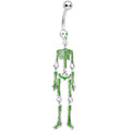 BodyCandy Green Hinged Halloween Skeleton Dangle Belly Ring — main product shot