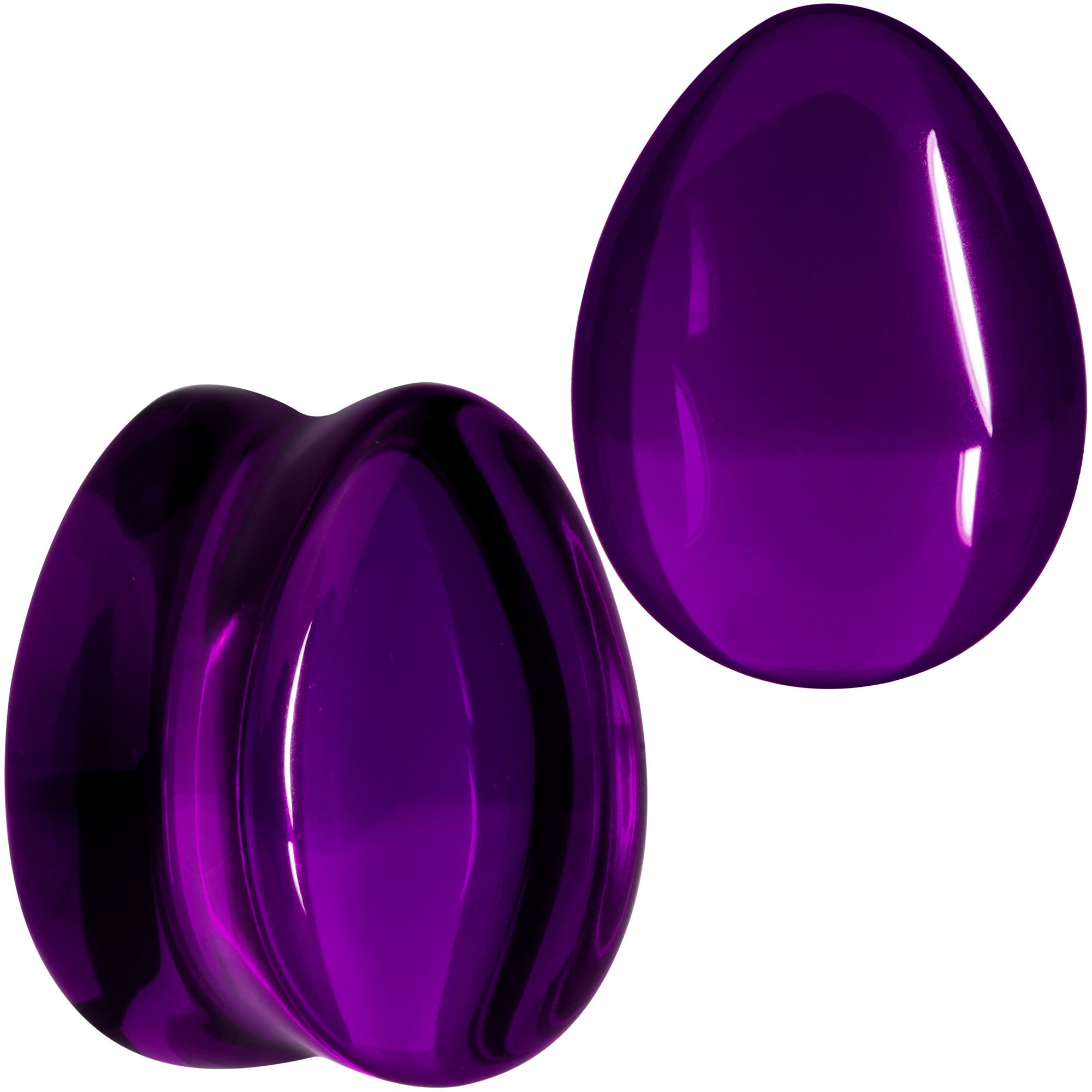 BodyCandy Solid Purple Glass Teardrop Plug Set — packaging