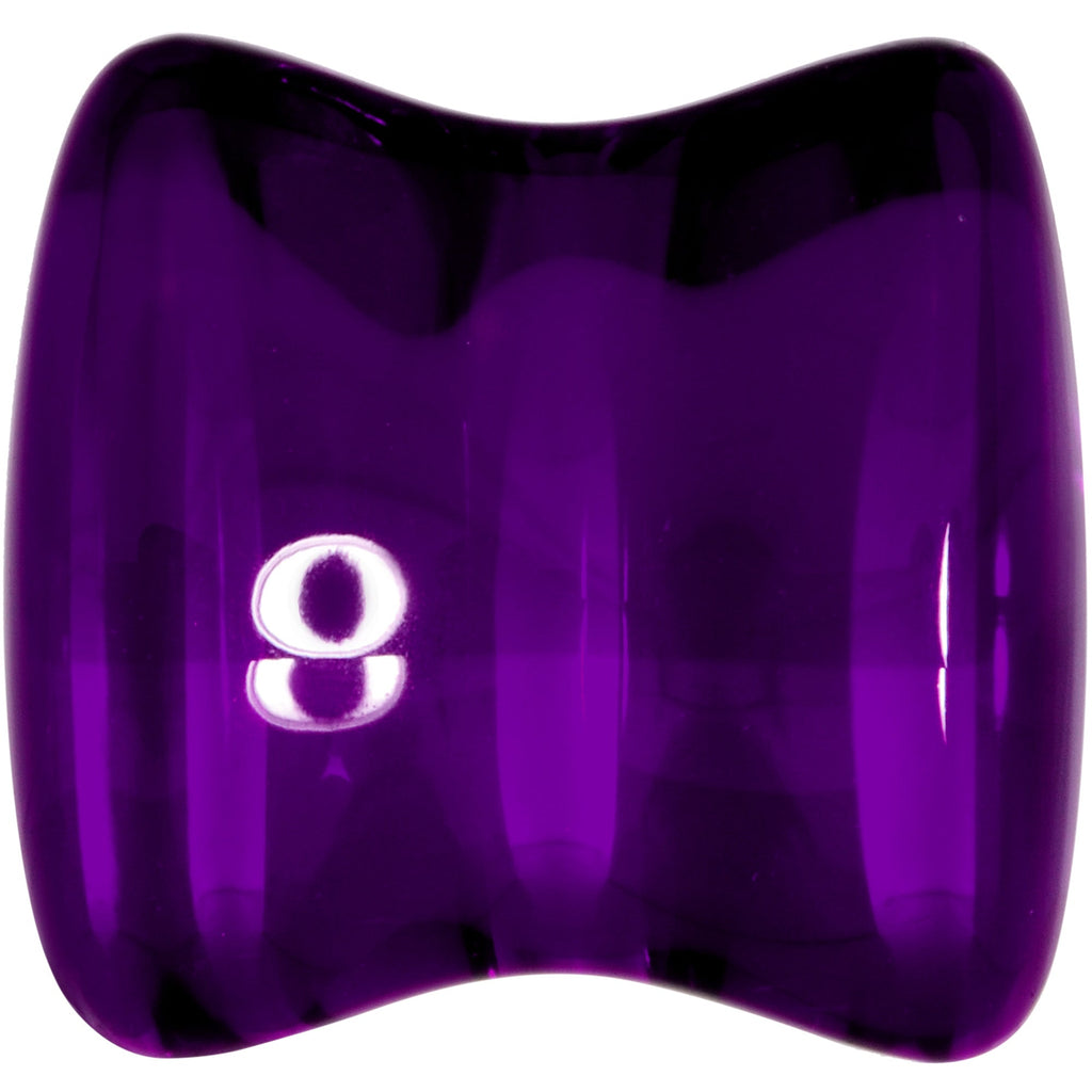 BodyCandy Solid Purple Glass Teardrop Plug Set — back view