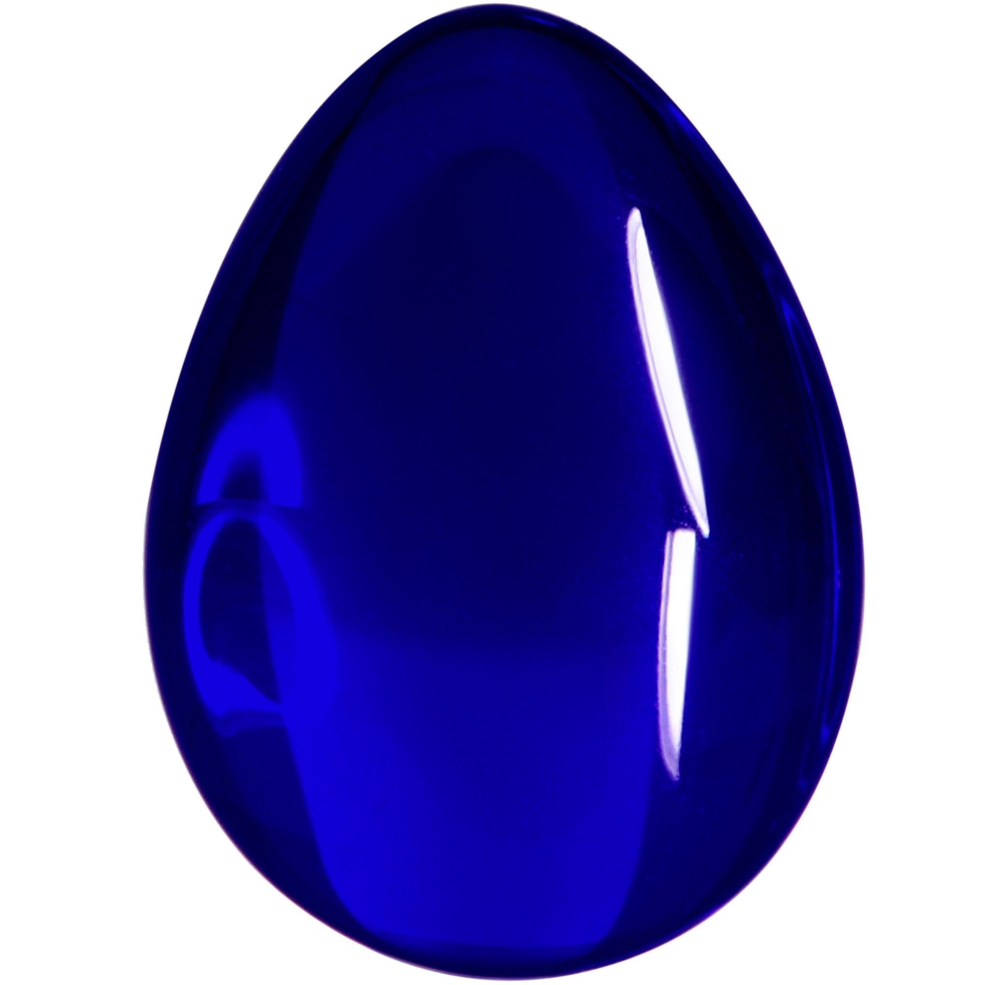BodyCandy Solid Blue Glass Teardrop Plug Set — side view