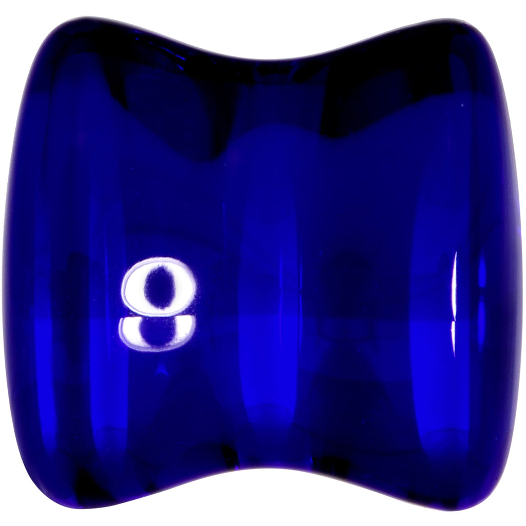 BodyCandy Solid Blue Glass Teardrop Plug Set — back view