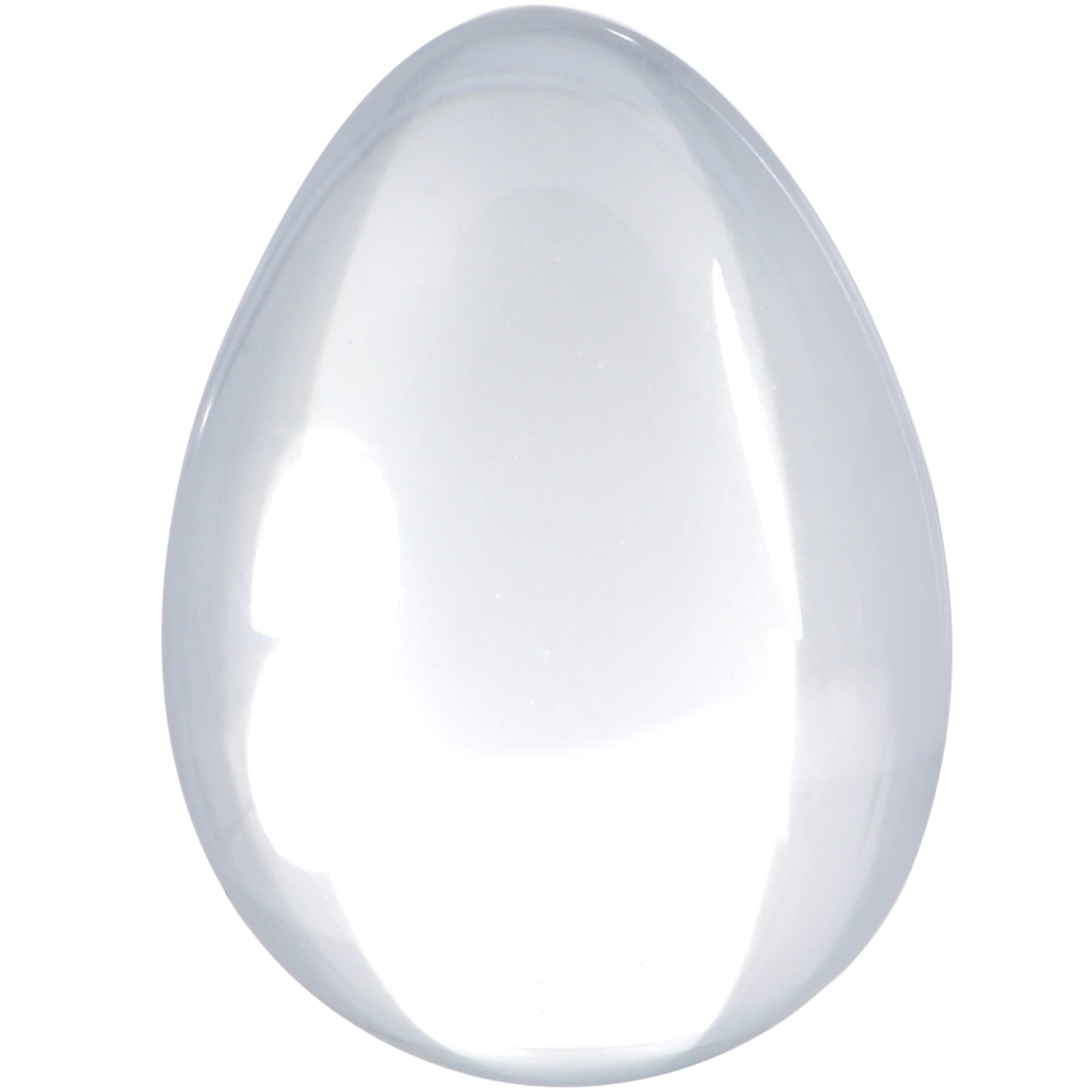BodyCandy Solid Clear Glass Teardrop Plug Set — side view