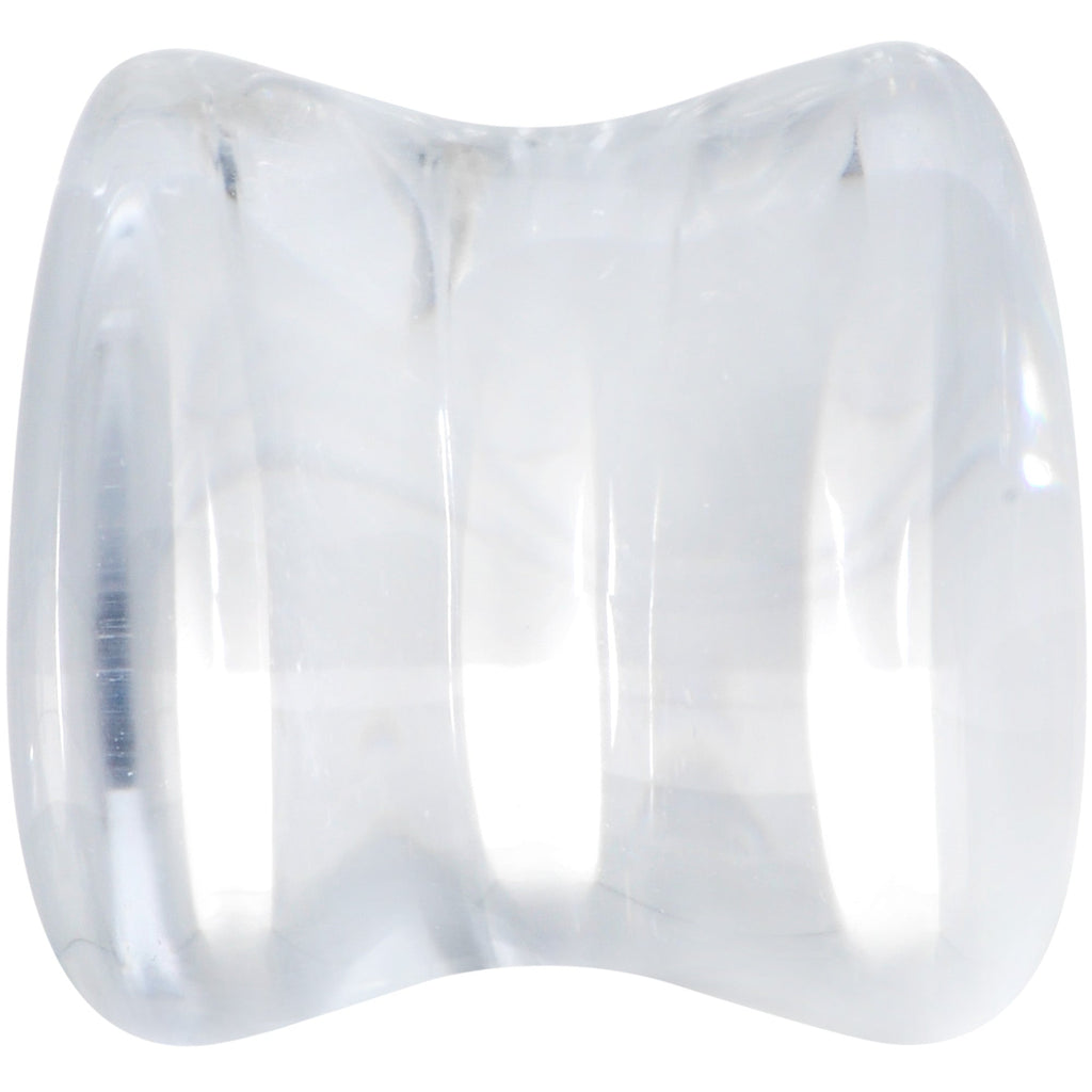 BodyCandy Solid Clear Glass Teardrop Plug Set — back view
