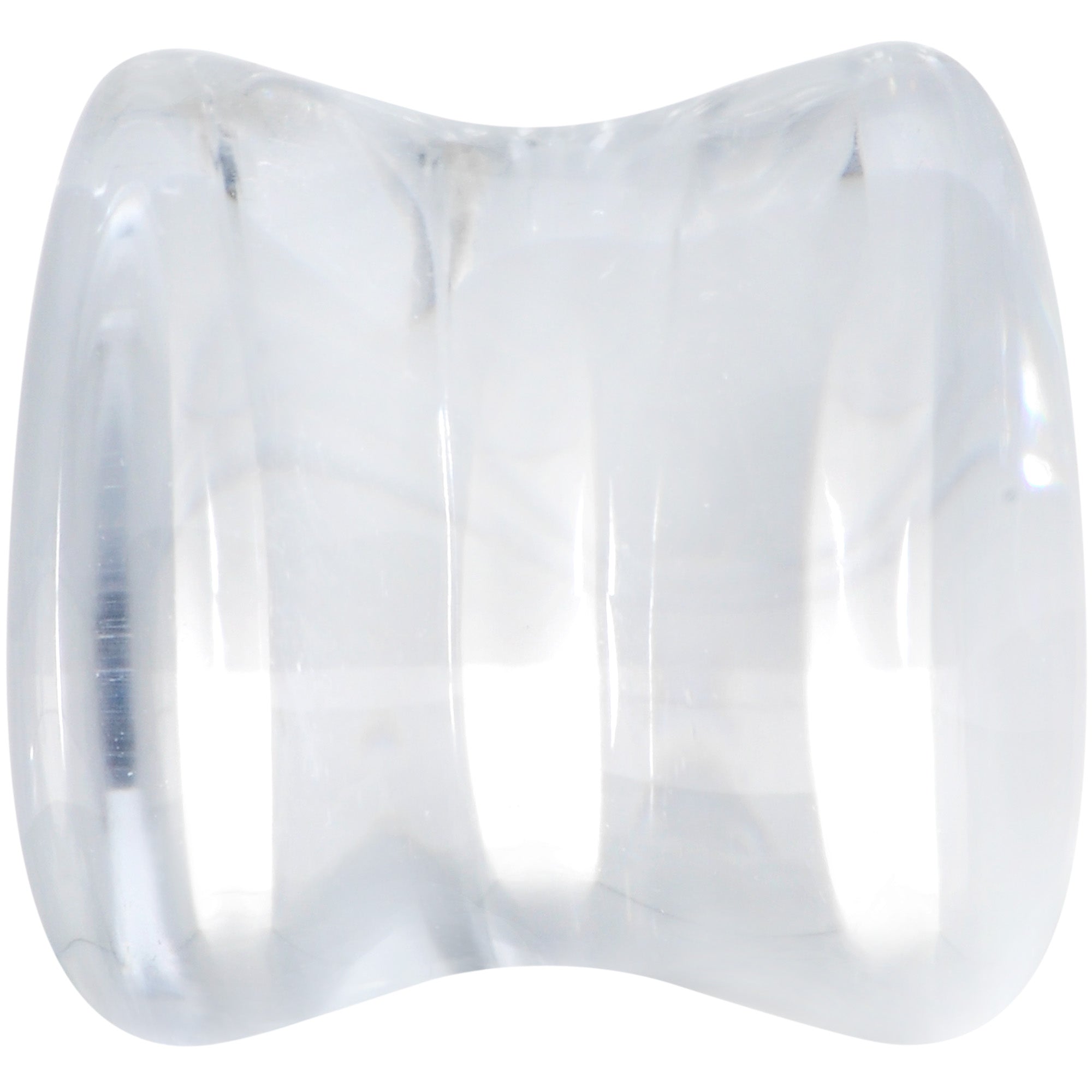 BodyCandy Solid Clear Glass Teardrop Plug Set — back view