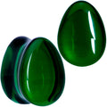 BodyCandy Solid Green Glass Teardrop Plug Set — color detail