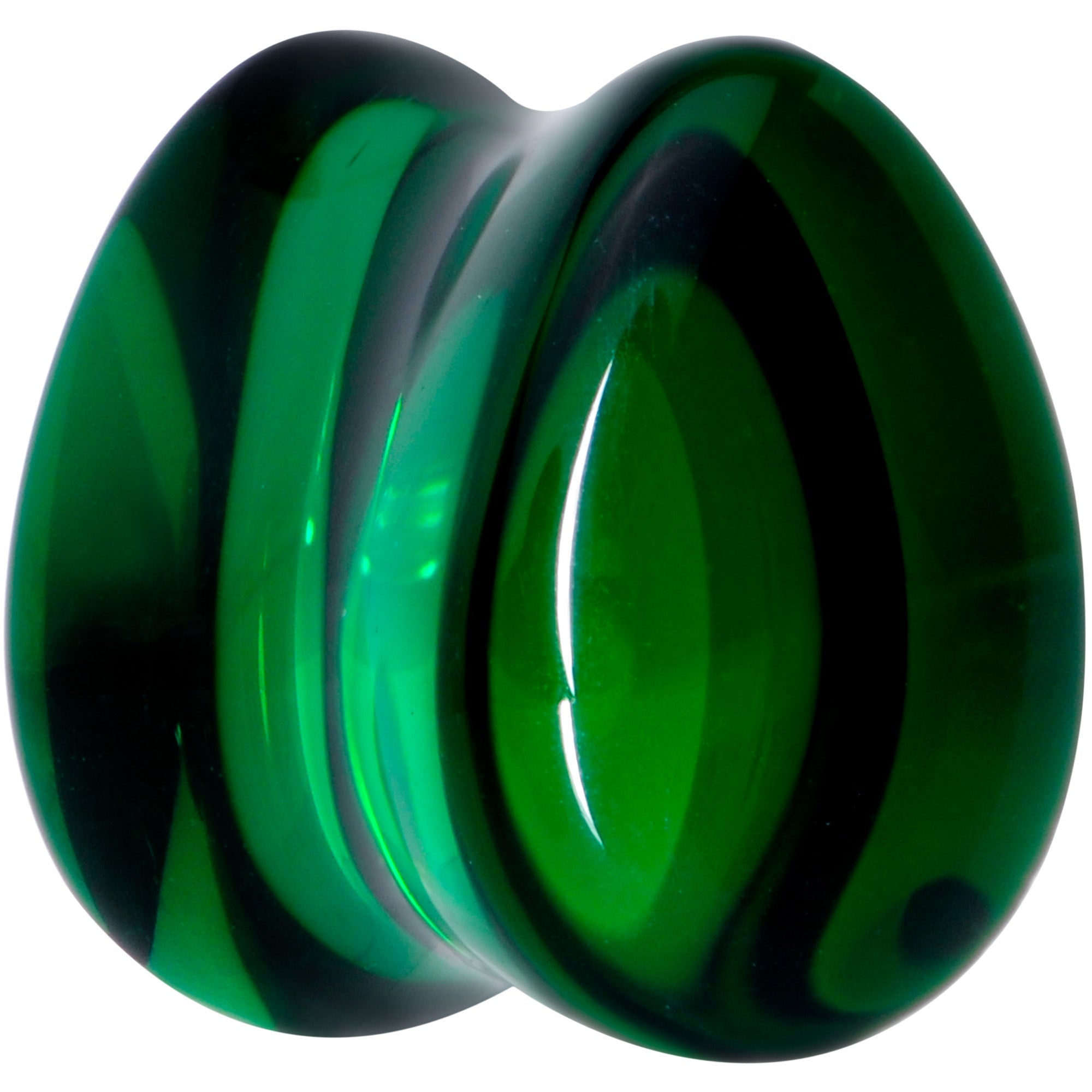 BodyCandy Solid Green Glass Teardrop Plug Set — lifestyle context