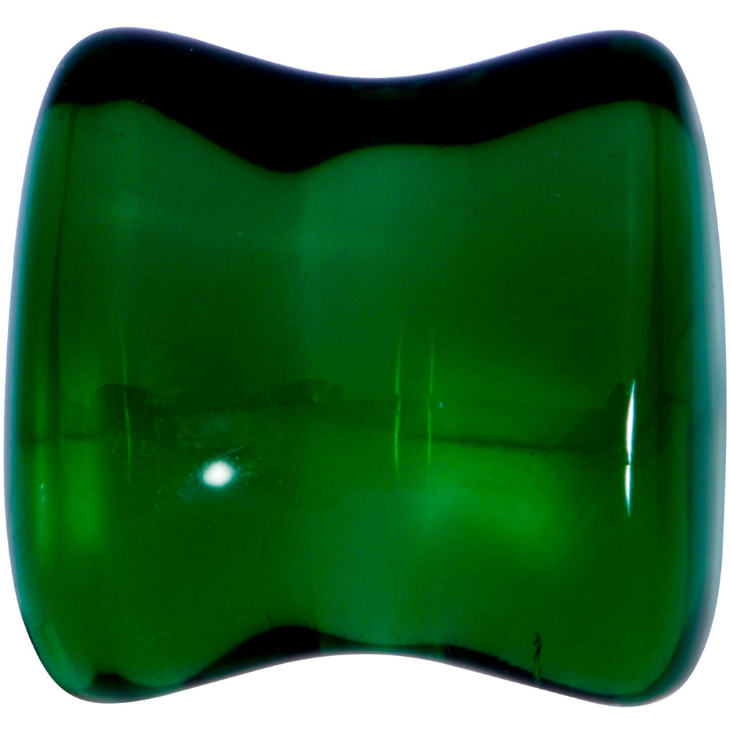 BodyCandy Solid Green Glass Teardrop Plug Set — back view
