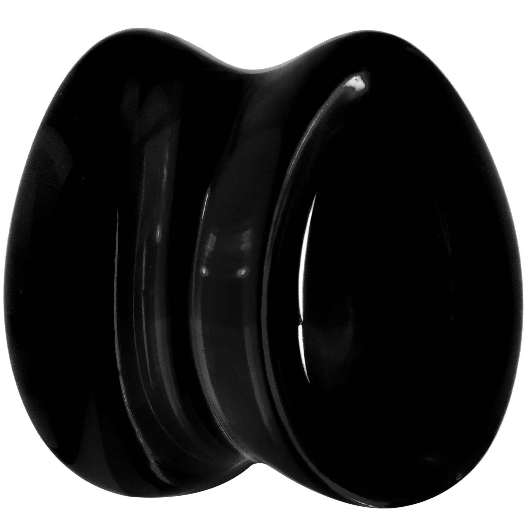 BodyCandy Solid Black Glass Teardrop Plug Set — lifestyle context