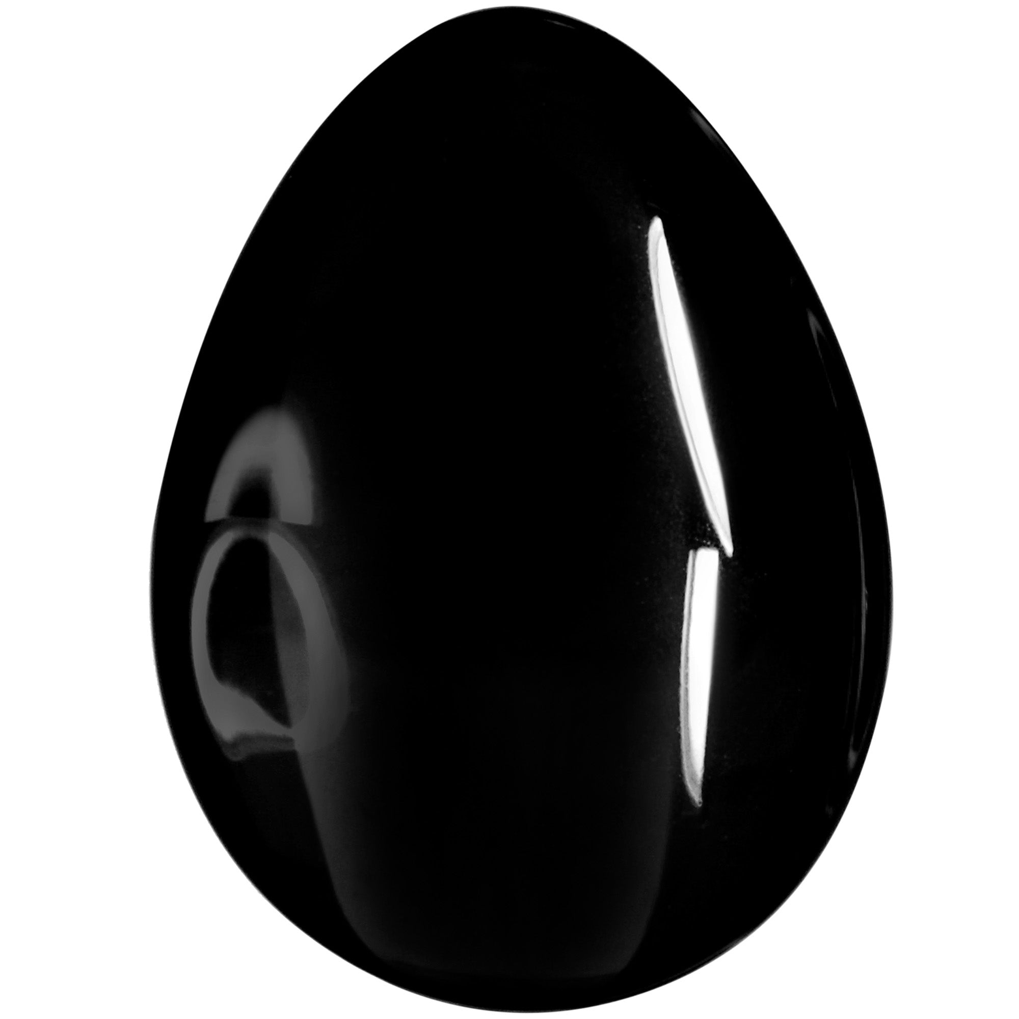 BodyCandy Solid Black Glass Teardrop Plug Set — side view