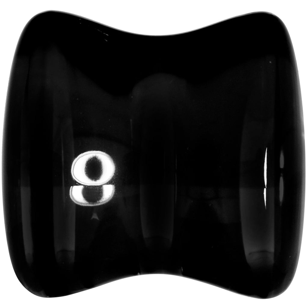 BodyCandy Solid Black Glass Teardrop Plug Set — back view