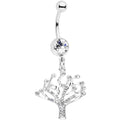 BodyCandy Clear CZ Gem Angular Tree of Life Dangle Belly Ring — main product shot