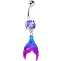 BodyCandy Purple Gem Aqua Pink Mermaid Scale Tail Dangle Belly Ring — main product shot