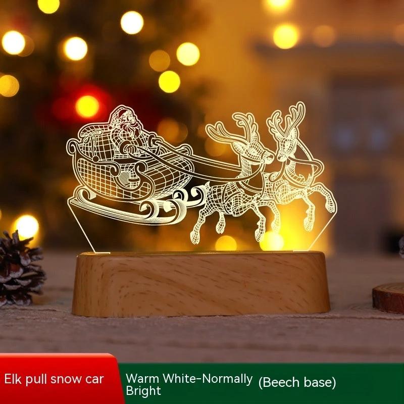MANDOTOS Christmas 3D LED Acrylic Night Light Ornament Festive Holiday Decor Gift Idea For Kids