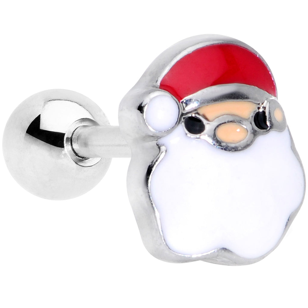 BodyCandy 16G 1/4 Red White Santa Claus Christmas Cartilage Tragus Earring — main product shot