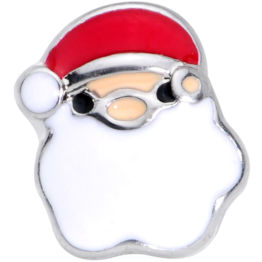 BodyCandy 16G 1/4 Red White Santa Claus Christmas Cartilage Tragus Earring — detail close-up