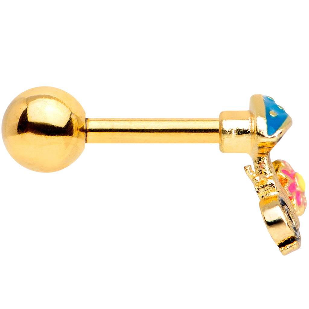 BodyCandy 16G 1/4 Gold Tone Snail Flower Magic Mushroom Cartilage Tragus — lifestyle context