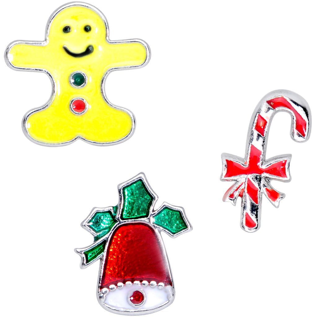 BodyCandy 16G 1/4 Candy Gingerbread Christmas Cartilage Tragus Set of 3 — lifestyle context