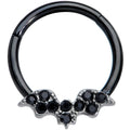 BodyCandy 16G 3/8 Black Gem Black Plated Bat Hinged Segment Ring — main product shot