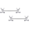 BodyCandy 14G 9/16  Clear CZ Gem Crossed Golf Clubs Barbell Nipple Ring Set — main product shot