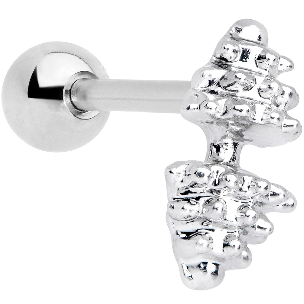 BodyCandy 16G 1/4 Clear Gem Weightlifting Barbell Cartilage Tragus Earring — main product shot