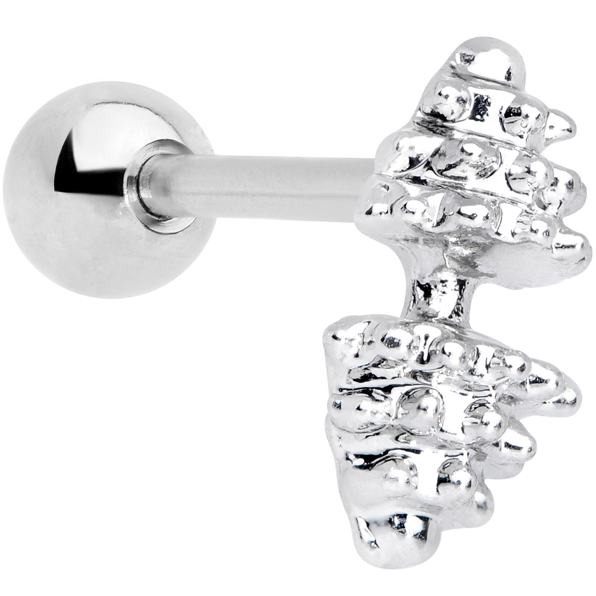 BodyCandy 16G 1/4 Clear Gem Weightlifting Barbell Cartilage Tragus Earring — main product shot