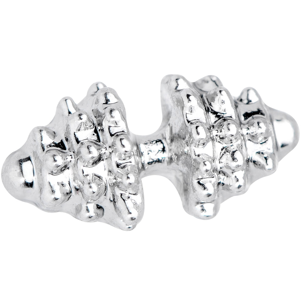 BodyCandy 16G 1/4 Clear Gem Weightlifting Barbell Cartilage Tragus Earring — detail close-up