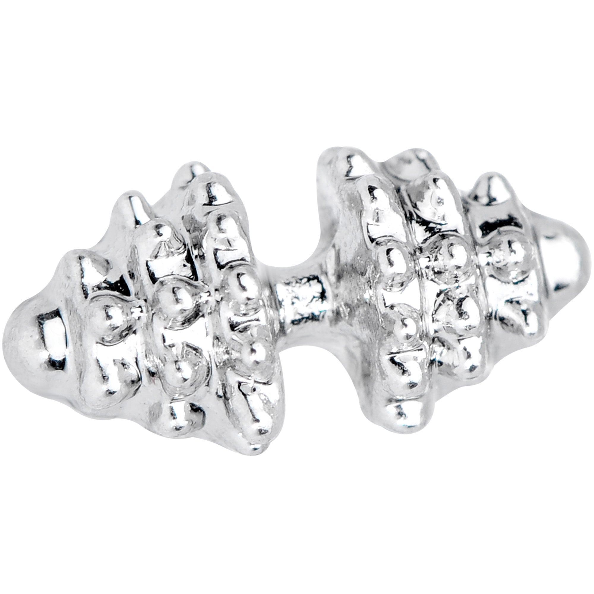 BodyCandy 16G 1/4 Clear Gem Weightlifting Barbell Cartilage Tragus Earring — detail close-up