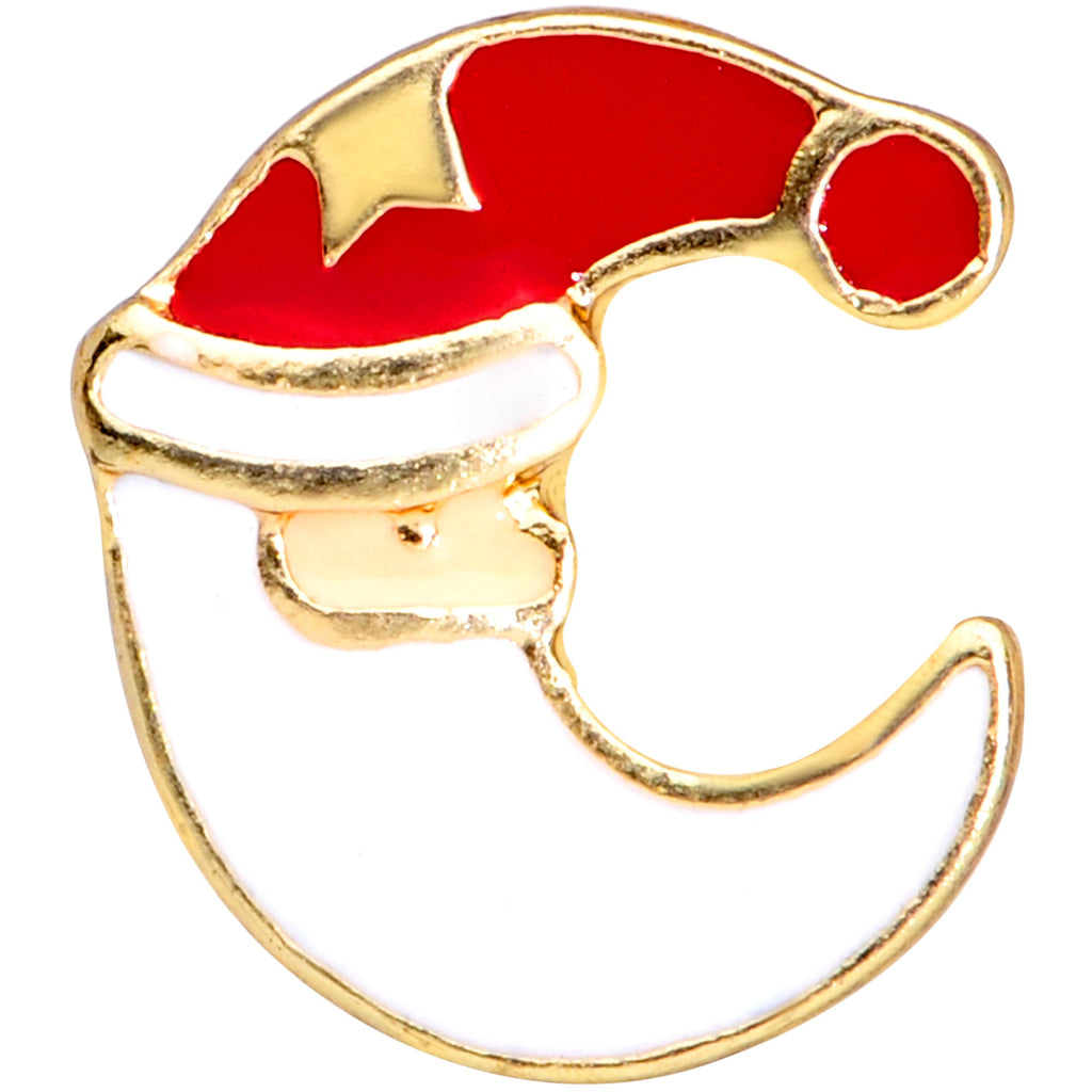 BodyCandy 16G 1/4 Gold Tone Santa Claus Christmas Cartilage Tragus Earring — side view