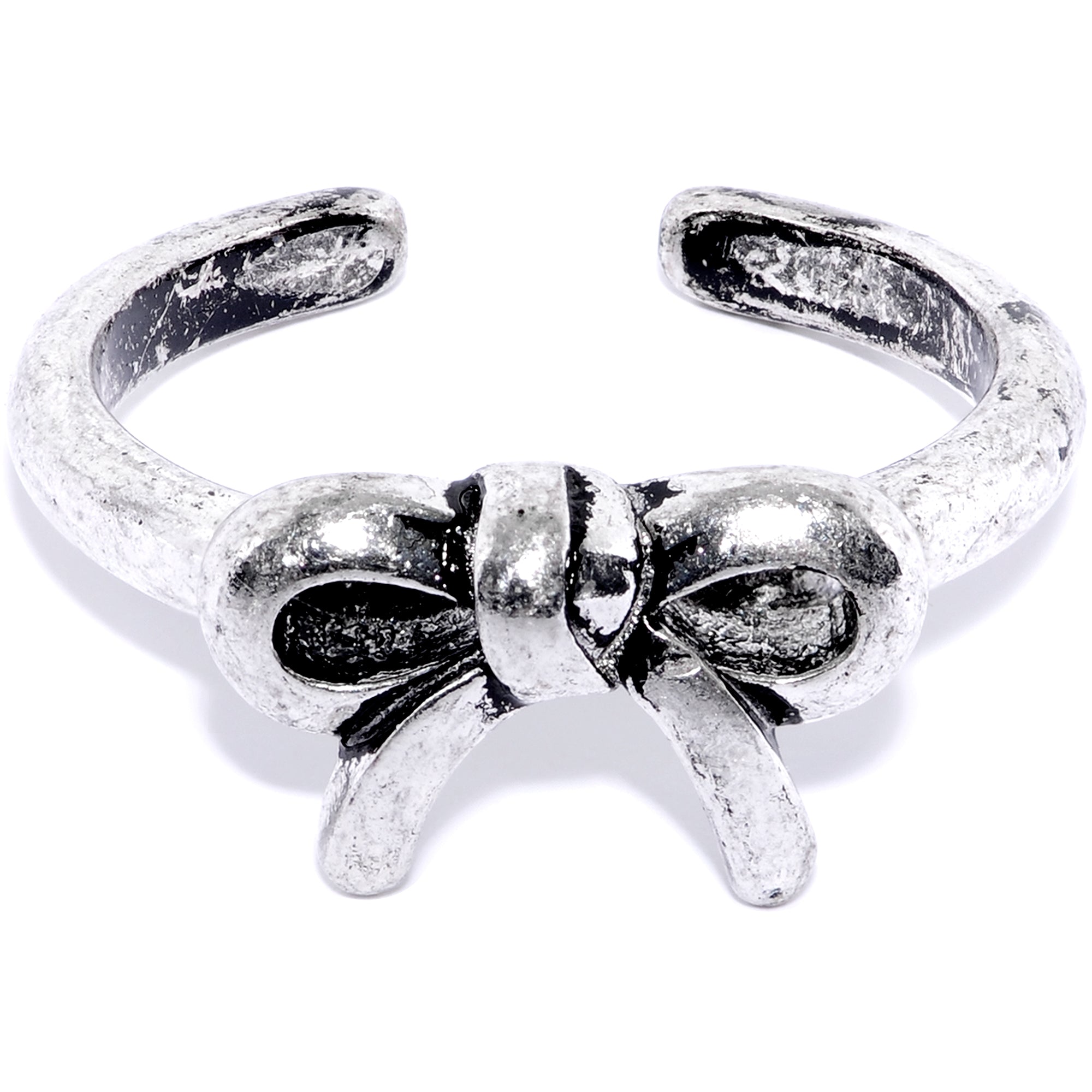 BodyCandy Rhodium Plated Pretty Bow Toe Ring — main product shot