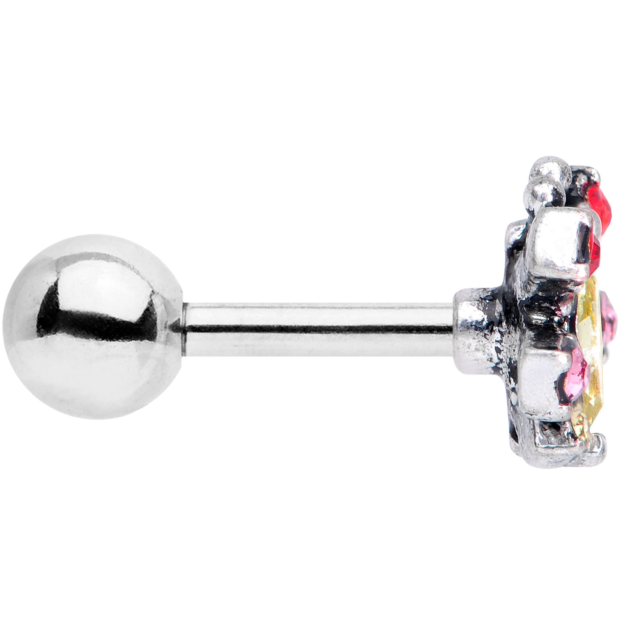 BodyCandy 16G 1/4 Red Yellow Gem Art Deco Butterfly Cartilage Tragus — lifestyle context