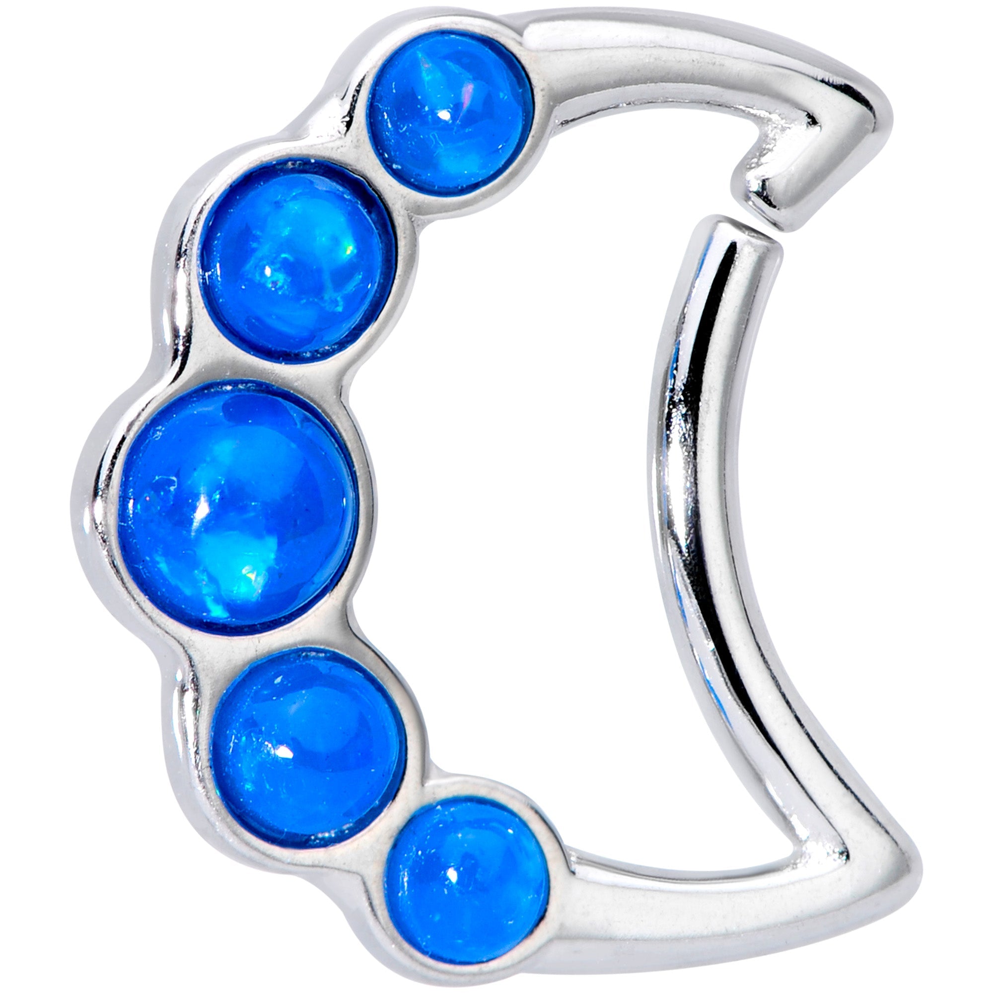 BodyCandy 16G 3/8 Blue Moon Right Ear Closure Ring — main product shot