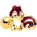 BodyCandy 16G 1/4 Gold Tone Squirrel Cartilage Tragus Earring — main product shot
