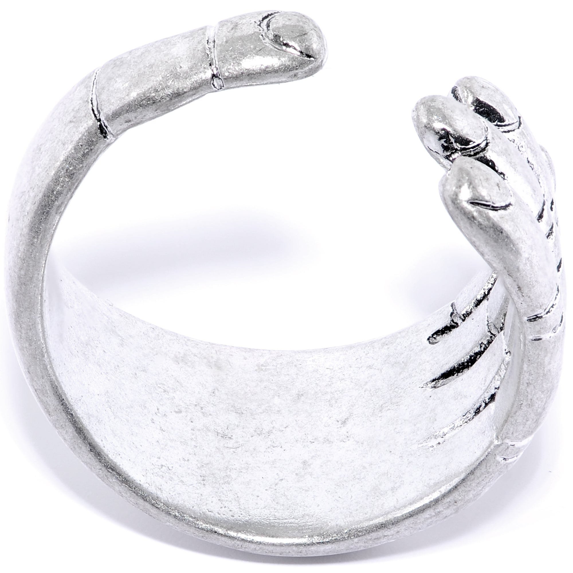 BodyCandy Rhodium Plated Hold Hands Toe Ring — detail close-up