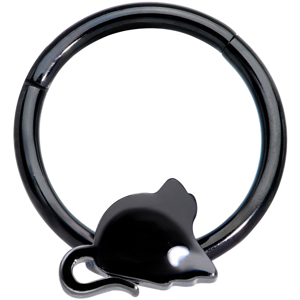 BodyCandy 16G 3/8 Black Mouse Septum Clicker — main product shot