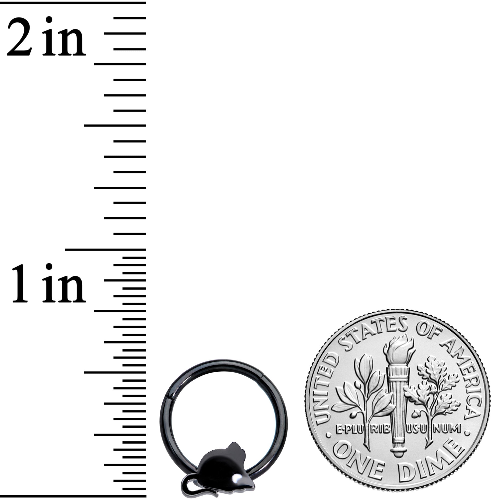 BodyCandy 16G 3/8 Black Mouse Septum Clicker — lifestyle context