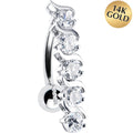 BodyCandy 16G Solid 14K White Gold TOP DROP Cubic Zirconia DELIGHT Belly Ring — main product shot