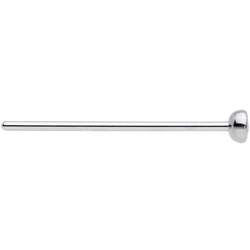 BodyCandy 20G 3/4 Clear CZ Gem Grade 23 Titanium Fishtail Nose Ring 3mm — detail close-up