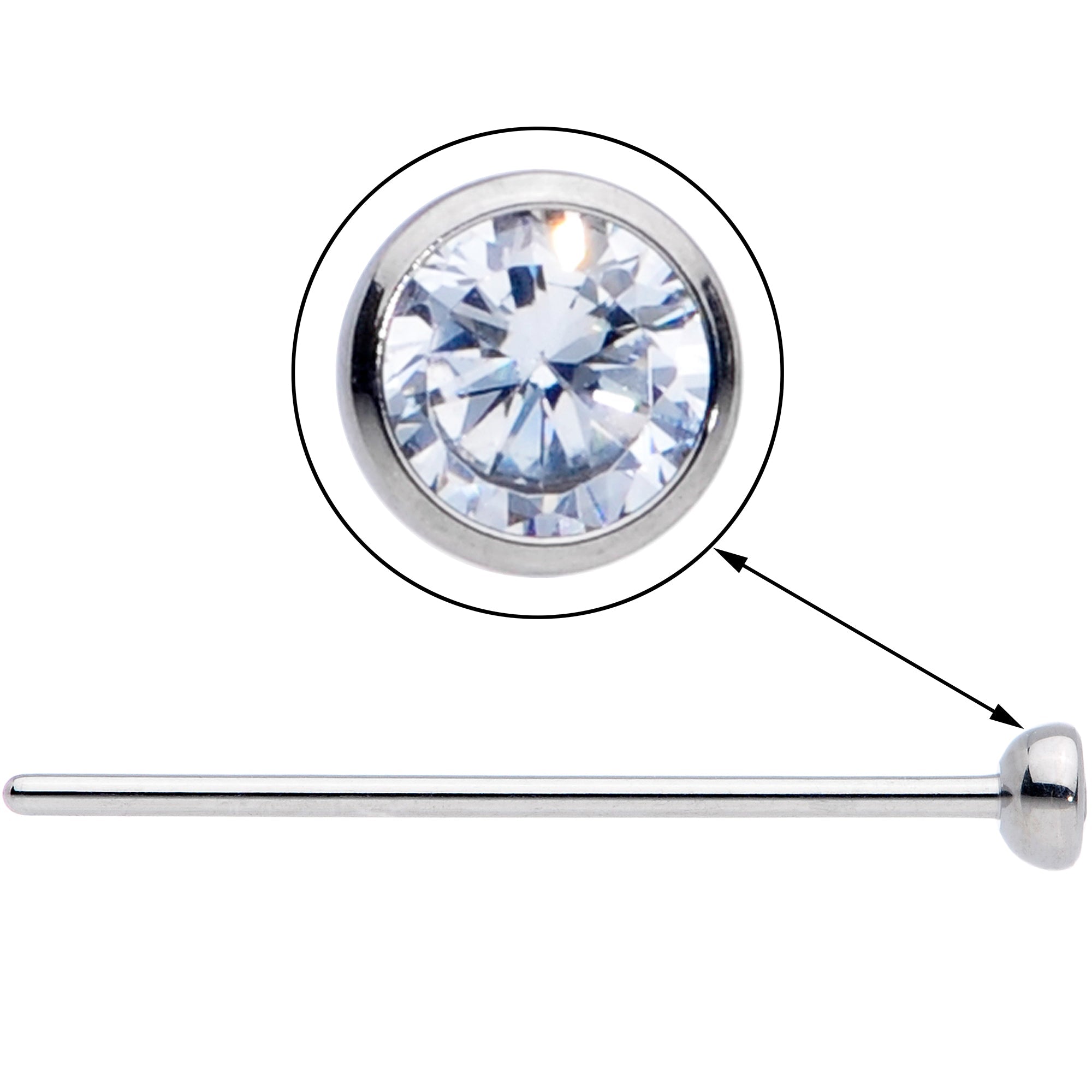 BodyCandy 20G 3/4 Clear CZ Gem Grade 23 Titanium Fishtail Nose Ring 3mm — lifestyle context