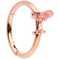 BodyCandy 16G 3/8 Clear Gem Rose Gold Tone Cocktail New Year Septum Clicker — main product shot