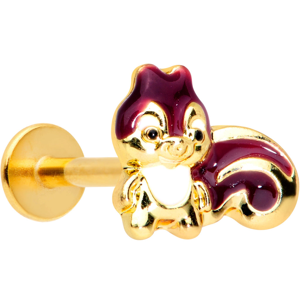 BodyCandy 16G 5/16 Gold Tone Squirrel Labret Monroe Tragus — main product shot