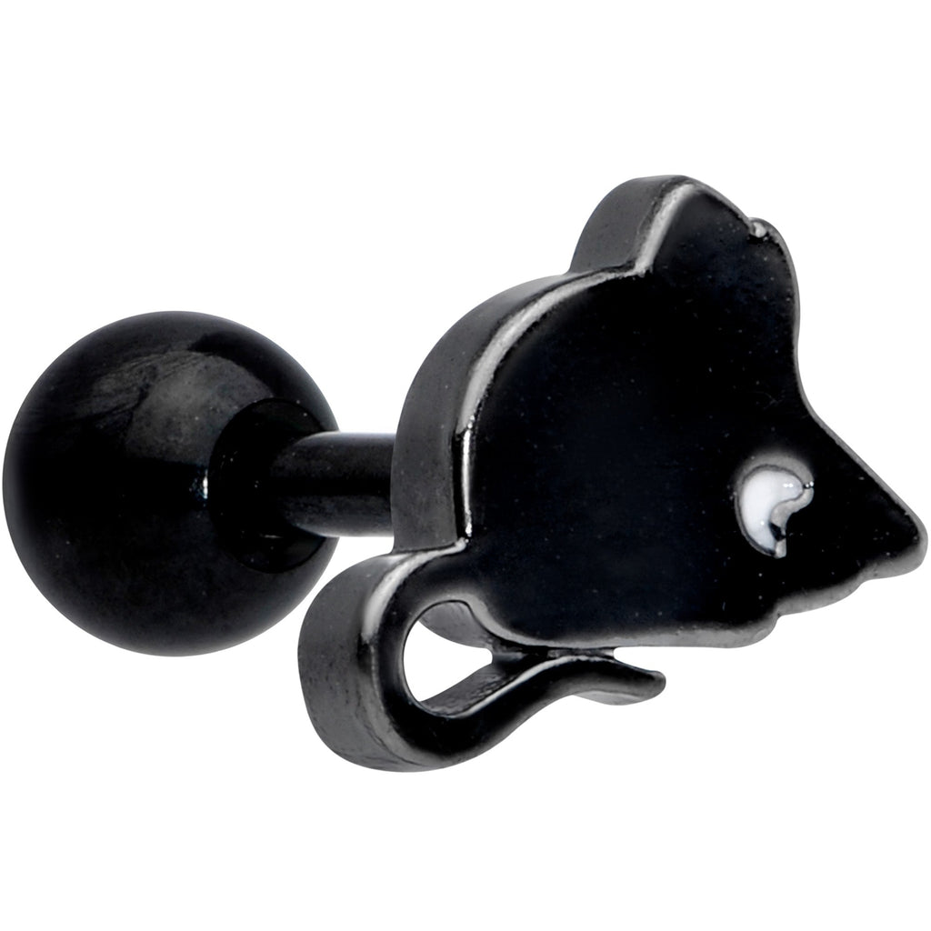 BodyCandy 16G 1/4 Black Mouse Cartilage Tragus Earring — main product shot