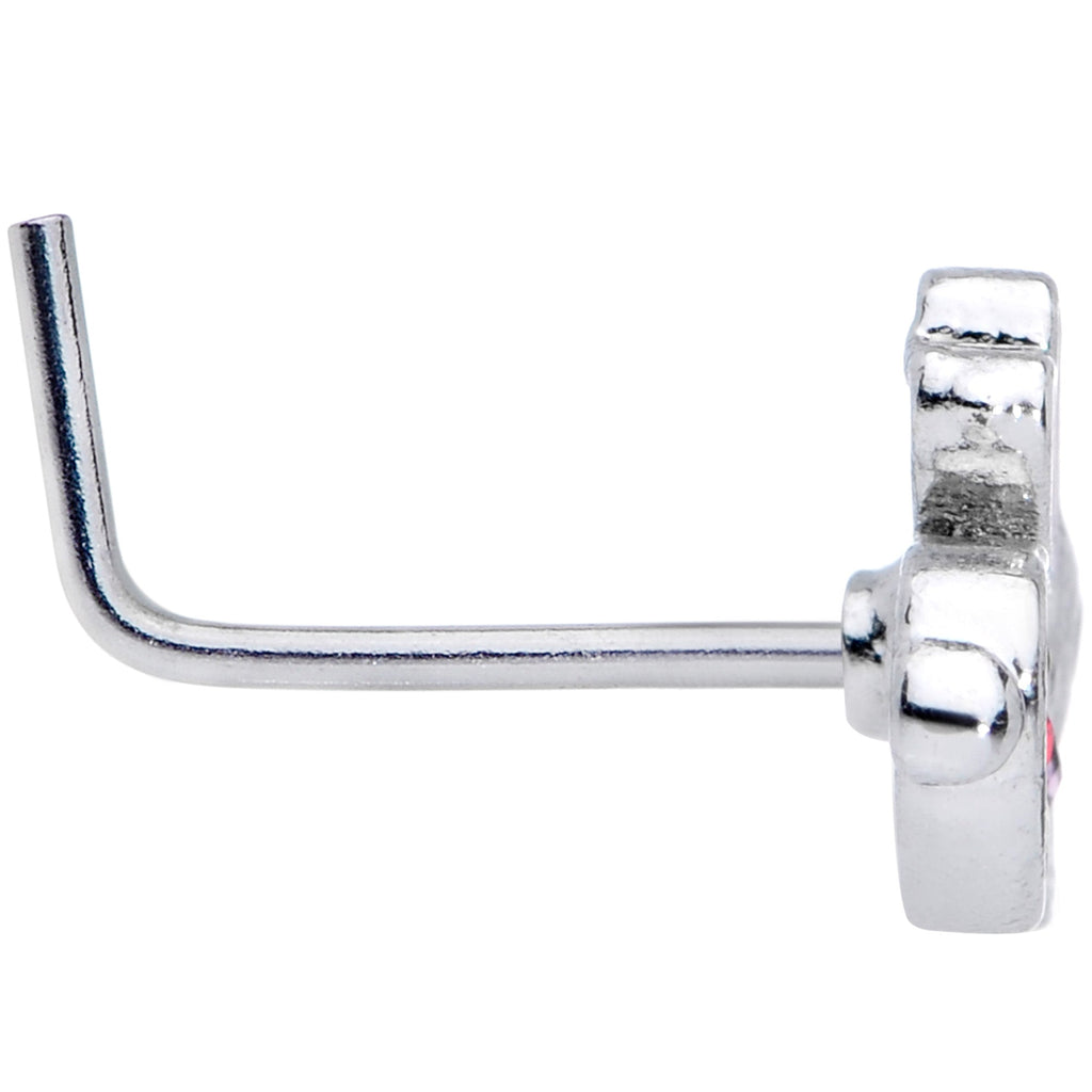BodyCandy 20G 7mm Red Gem Bunny Rabbit L Shaped Nose Ring — lifestyle context