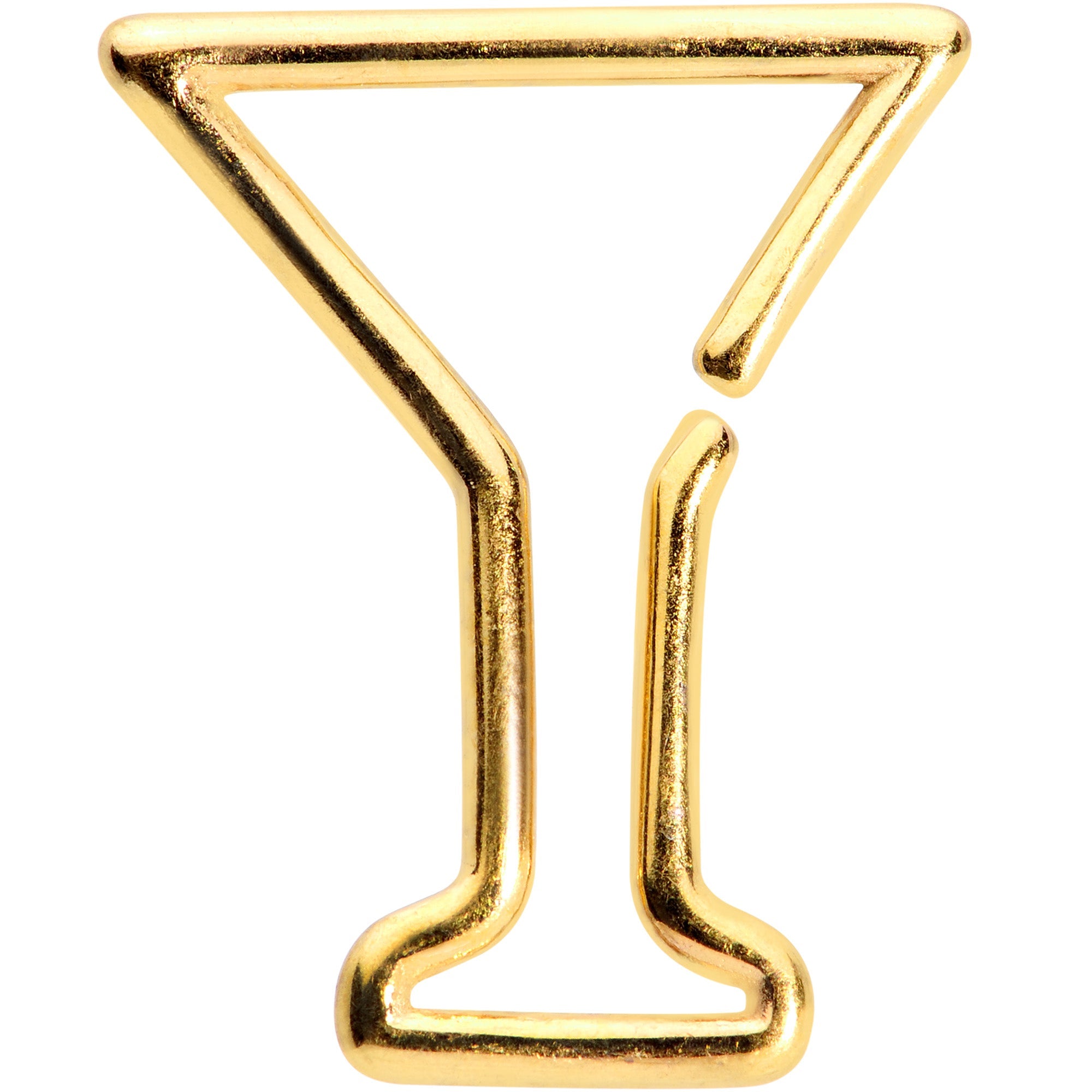 BodyCandy 16G 5/16 Gold Tone Bottoms Up Wine Glass Closure Ring — main product shot