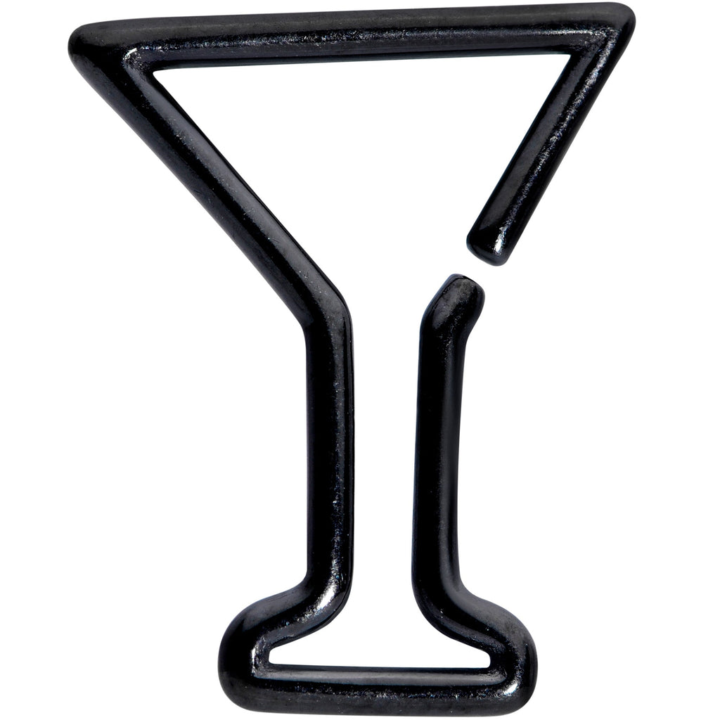BodyCandy 16G 5/16 Black Plated Bottoms Up Wine Glass Closure Ring — main product shot