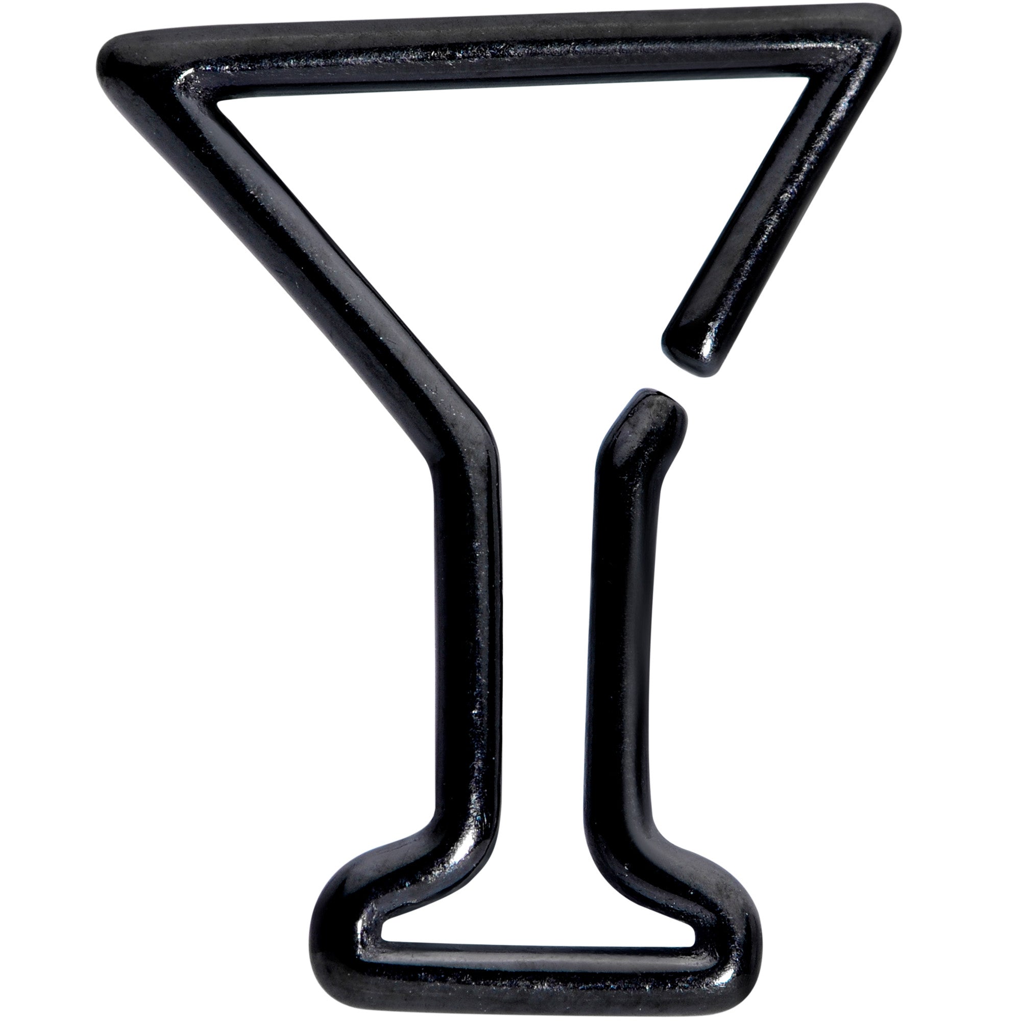 BodyCandy 16G 5/16 Black Plated Bottoms Up Wine Glass Closure Ring — main product shot