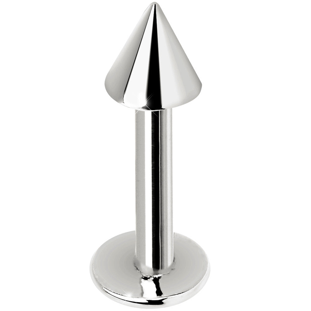BodyCandy 14G 5/16 Solid 14K White Gold SPIKE Labret Monroe — main product shot