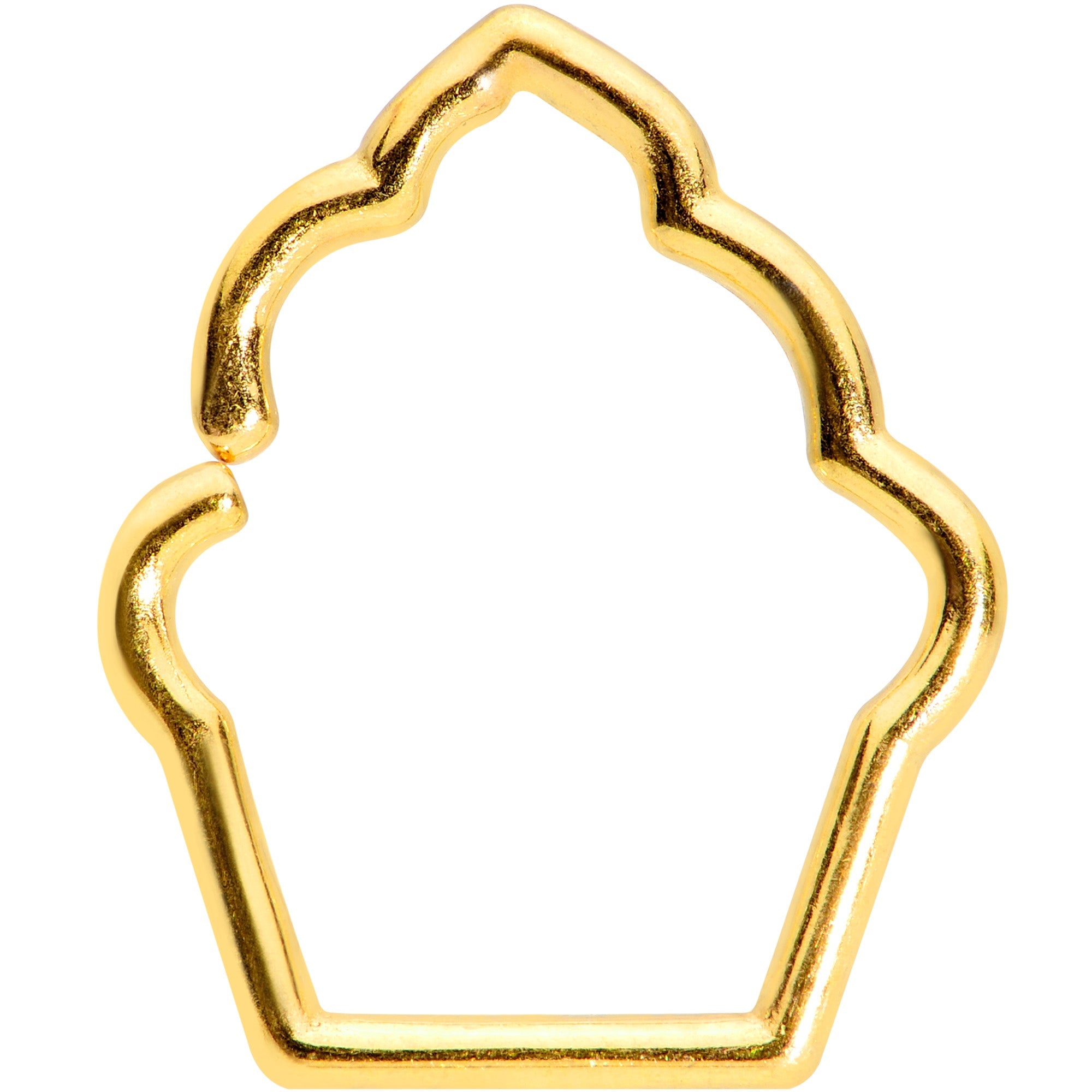 BodyCandy 16G 5/16 Gold Tone Baked Treats Cupcake Closure Ring — main product shot