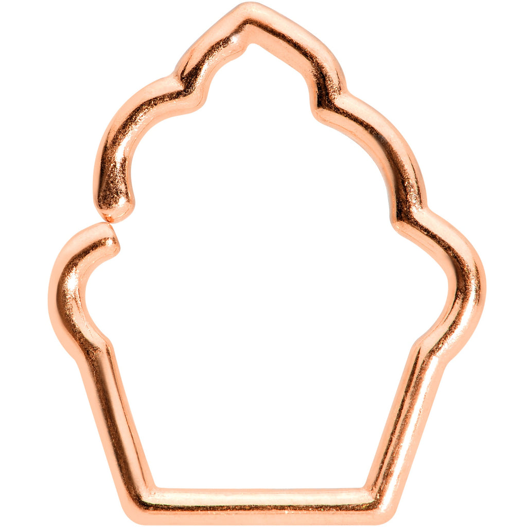 BodyCandy 16G 5/16 Rose Gold Tone Baked Treats Cupcake Closure Ring — main product shot