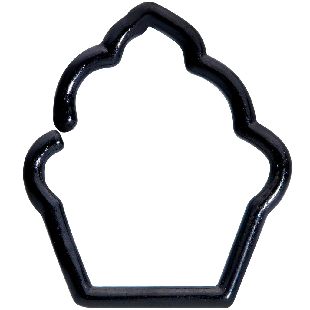 BodyCandy 16G 5/16 Black Plated Baked Treats Cupcake Closure Ring — main product shot