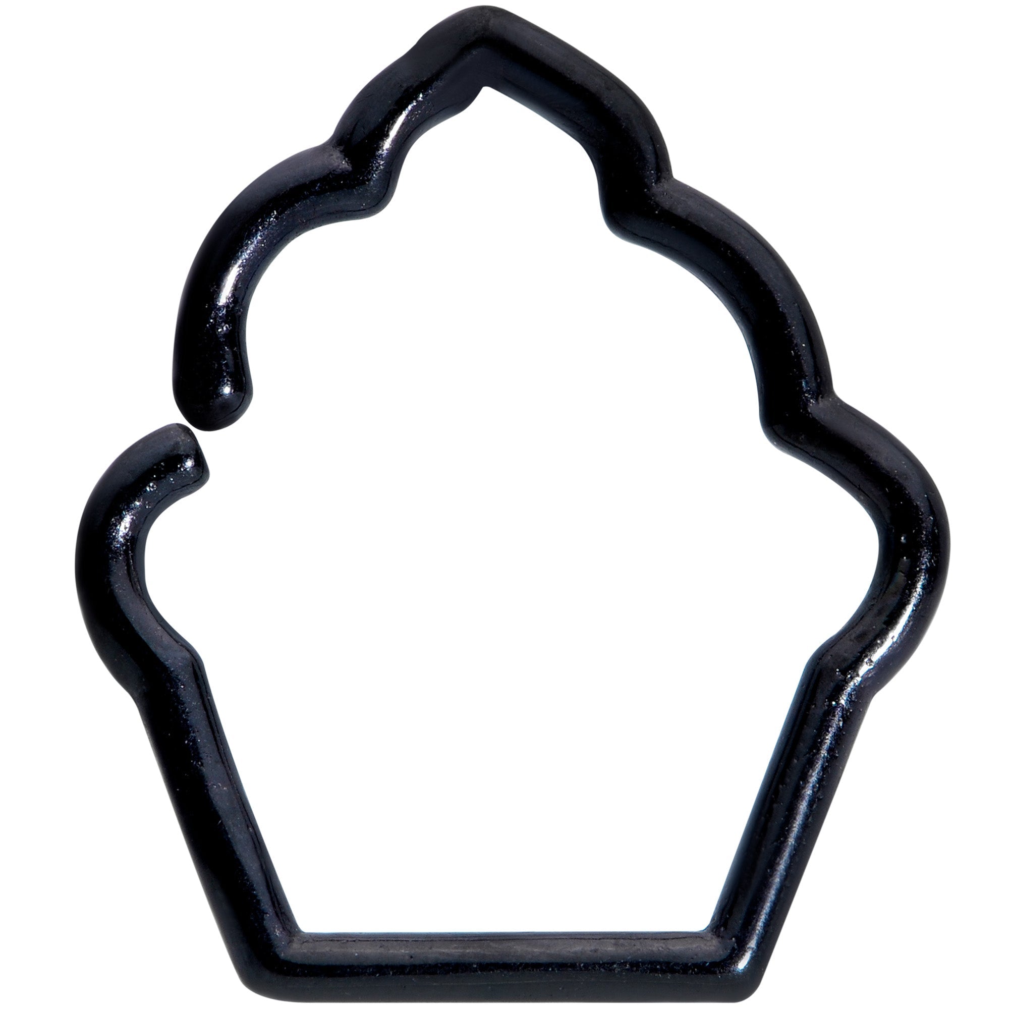 BodyCandy 16G 5/16 Black Plated Baked Treats Cupcake Closure Ring — main product shot